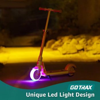 Gotrax GKS Lumios/Plus Kids Electric Scooter, Max 7.5MPH 7/6.25Miles Range  150W Motor with Flash Lights, 6 Solid Wheel, Electric Kick Scooter for