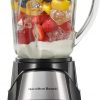 Amazon : $39.99 ($39.99)  Hamilton Beach Power Elite Wave Action Blender For Shakes and Smoothies, Puree, Crush Ice, 40 Oz Glass Jar, 12 Functions, Stainless Steel Ice Sabre Blades, 700 Watts, Black (58148A)