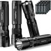 Amazon : $9.89 ($17.99)  WdtPro 4 Pack LED Flashlights, Bright Flashlight with 16 AAA Batteries, Super Long Battery Life, Single Mode, High Lumens, EDC Flash Lights for Emergencies, Hurricane Supplies, Camping