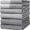Amazon : $20.39 ($30.99)   Premium Kitchen,Hand Towels (20”x 28”, 6 Pack) Large Cotton, Dish, Flat & Terry Towel Highly Absorbent Tea Towels Set with Hanging Loop Gray