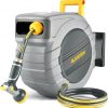 Amazon:$103.99 ($135.99)Retractable Garden Hose Reel - 1/2 in x 115 ft Upgraded UV Resistant Automatic Wall Mounted Water Hose Reel 3/4 in Brass Fitting 9 Pattern Nozzle Any Length Lock Slow Retraction 180° Swivel