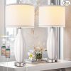 Amazon :$54.99 ($99.99)ROTTOGOON 27.5'' Ceramic Table Lamp Set of 2 with USB Ports, 3-Color Temperature Tall Table Lamp with White Fabric Lampshade, Nightstand Modern Table Lamps for Living Room Bedroom (LED Bulbs Included)