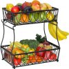 Amazon:$10.99 ($21.99)2-Tier Countertop Fruit Basket Bowl Vegetable Storage Holder for Kitchen, 13.8-Inch, Black