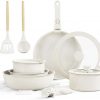Amazon:$44.99 ($89.99)Ceramic Nonstick Cookware Set, Healthy,Non Toxic,17-Pieces Pots and Pans Set Removable Handles,Induction RV Kitchen Set,Stain & Scratch-resistant,Dishwasher/Oven Safe,PFAS/PFOA Free,Cream White