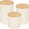 Amazon: $14.99 ($21.92) 3 Piece Ceramic Canister Set with Bamboo Top, White