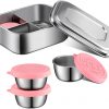 Amazon: $12.99 ($18.99) 4 Pcs Stainless Steel Bento Box Set, Lunch Containers 3 Pcs Mini Stackable Condiment Containers