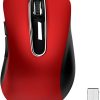 Amazon : $11.99 ($22.99)   memzuoix 2.4G Wireless Mouse, 1200 DPI Mobile Optical Cordless Mouse with USB Receiver, Portable Computer Mice for Laptop, PC, Desktop, MacBook, 5 Buttons, Red