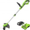 Amazon : $97.49 ($129.99)  Greenworks 24V 12-Inch Cordless String Trimmer/Edger (Gen 2), 2.0Ah Battery and Charger Included