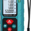 Amazon : $21.98 ($21.98)  Laser Distance Measure 165 Feet with 2 Bubble Levels,M/in/Ft Unit Switching Backlit LCD,99 Sets Data Storage and Pythagorean Mode, Measure Distance, Area and Volume Kiprim LD50
