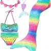 Amazon: $8.95 ($22.25) 5Pcs Girls Swimsuits Mermaid Tail Swimming Bikini Swimsuit Suit Girl Birthday Gift 3-12 Years