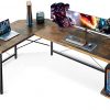 Amazon : $109.99 ($219.99)   L Shaped Larger Gaming Desk, Corner Computer Desk, Sturdy Home Office Computer Table, Writing Workstation, Vintage