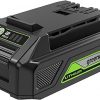 Amazon : $27.99 ($59.99) Greenworks 24V 2.0Ah Lithium-Ion Battery (Genuine Greenworks Battery / 125+ Compatible Tools), Green 