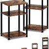 Amazon: $22.98 ($49.99) End Table Night Stand Set of 2, 3-Tier Bedside Tables, 5-Tier Shelf Bookcase