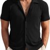 Amazon: $9.49 ($28.99) Mens Knit Button Down Shirt Short Sleeve Button Up Shirt Summer Casual Beach Tops