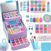 Amazon : $11.99 ($23.98)  TOKIA 49pcs Big Amount Kids Makeup Kit for Gilrs, Non-Toxic & Safe Pretend Play Makeup for Little Girls, Real Washable Cosmetics with Case, Best Princess Birthday Gifts for Age 3-12 Years Old Toddlers
