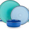 Amazon: $34.99 ($69.99) Bonita Blue Dinnerware Sets, Plates and Bowls Set for 4, 12 Pieces Stoneware Dinnerware Set