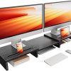 Amazon : $17.63 ($35.99) LORYERGO Dual Monitor Stand for Desk, Monitor Stand with 2 Slots for Phone and Tablet, Dual Monitor Riser with Length and Angle Adjustable, Computer Stand for Monitor, Laptop, Tablet (Black)