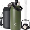 Amazon : $14.49 ($28.99) 64 oz Stainless Steel Water Bottle Insulated with Straw, Coolplus Half Gallon Large Water Jug with One-button Opening Lid, Metal Water Flask Themo Food Grade, Keep Cold 48h Hot 24h, Green