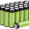 Amazon : $22.74 ($34.68)  Amazon Basics 24-Pack Rechargeable AA NiMH Batteries, 2000 mAh, Recharge up to 1000x Times, Pre-Charged
