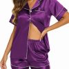 Amazon: $8.49 ($21.99) Womens Satin Silk Pajamas Set Short Sleeve Button Down Top and Shorts Sleepwear 2 Piece Pjs Set
