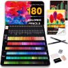Amazon: $17.99 ($45.99) 180 Colored Pencils Set for Adult Coloring Books, Artist Pencils with Sketchbook