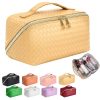 Amazon: $8.40 ($28.97) Makeup Bag – Large Capacity Travel Cosmetic Bag, Portable Leather Waterproof Women Travel