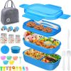 Amazon: $7.99 ($15.98) 29 Packs Bento Box Kids Adult Lunch Box Container, 1900ML 3 Layer Stackable Lunch Box for Adults/Kids