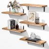 Amazon:$14.99 ($29.99)MOKA Shelves for Room Wall Black, 5 Sets Floating Shelves for Wall Decor Storage, Width 6'' Wall Shelves, Small Wood Shelving Wall Mounted for Bedroom, Bathroom, Bathroom, Kitchen, Living Room, Corner