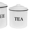 Amazon :$9.99 ($16.99)Creative Co-Op Metal Containers with Lids, Coffee, Tea, Sugar (Set of 3 Sizes/Designs)