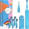 Amazon:$8.27 ($18.39)Kids Sonic Electric Toothbrush, Rechargeable Smart Toothbrush for Children Toothbrush for Toddlers Boys Girls Age 3-12 with 30s Reminder, 2 Mins Timer, 6 Modes, 6 Brush Heads, Wall-Mounted Holder