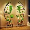Amazon:$99.99 ($208.24)GREENSTELL Plant Stand with Grow Lights, Half Moon 7 Tiered Metal Plant Shelf, Multiple Tier Curved Ladder Flower Pot Stand Display Rack for Indoor Living Room Patio Garden Balcony Black (2 Pack)