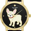 Amazon :$69.18 ($198.00)Kate Spade New York Women's Metro Three-Hand Puppy Black Leather Band Watch (Model: KSW9069)