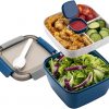 Amazon:$8.99 ($13.99)Freshmage Salad Lunch Container To Go, 52-oz Salad Bowls with 3 Compartments, Salad Dressings Container for Salad Toppings, Snacks, Men, Women (Blue)
