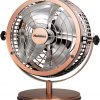 Amazon:$28.62 ($39.99)HOLMES 6'' Heritage Table Fan, 2 Speeds, 4 Blades, Adjustable 145° Head Tilt, Metal Construction, Ideal for Home, Bedrooms, Dorm Rooms or Office, Brushed Copper