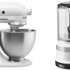 Amazon:$304.98 ($399.98)KitchenAid Classic Series 4.5 Quart Tilt-Head Stand Mixer K45SS, White & 5 Cup Food Chopper - KFC0516, White
