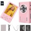 Amazon :$34.98 ($69.97)Digital Camera,W/ 64GB Card & 2 Pack Battery,4K/1080p FHD Pink Digital Kids Camera,Campact Small 64MP Digital Point and Shoot Cameras with 18X Zoom,Anti-shake,Autofoucs,Best Tech Gifts for Teens Girls