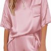 Amazon: $8.54 ($19.99) Satin Pajamas for Women Short Sleeve Silk Pajama Sets Soft Sleepwear Top with Causal Pj Shorts