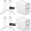 Amazon : $4.95 ($9.90)  iPhone 15 14 13 12 11 Charger Fast Charging USB C Charger Type C Charger Fast Charging [2-Pack] 6FT Cord for iPhone 15/15 Plus/15 Pro/15 Pro Max/iPhone 14/13/12/11/X/8/7/6/iPad Pro/Mini/AirPods