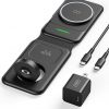 Amazon : $14.99 ($29.99)  INIU 3 in 1 Charging Station for Apple Multiple Devices, 15W Magnetic Foldable Travel Charger, Wireless Charger Compatible MagSafe, iPhone 15/14/13/12 Series, Apple Watch, AirPods (with Adapter)