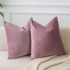 Amazon : $12.99 ($25.99)  JUSPURBET Euro Pink Purple Velvet Throw Pillow Covers 28x28 Set of 2,Decorative Solid Soft Cushion Cases for Couch Sofa Bed
