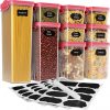 Amazon : $13.99 ($23.99)  HOMER Food Storage Containers with Lids Airtight - 9 PCS BPA Free Plastic Containers Set for Kitchen Pantry Organize Cereal, Coffee, Pasta, Rice, Sugar, Flour - Labels & Marker