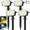 Amazon : $19.99 ($49.99)  Solar Lights Outdoor 63LEDs, 5 Modes Warm/White 2 in 1 IP65 Waterproof Solar Spot Lights Outdoor 50000Hrs Lifespan, Auto On/Off Garden Lights for Backyard Driveway Pathway [4 Pack]