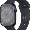 Amazon : $319.00 ($399.00)  Apple Watch Series 8 [GPS 41mm] Smart Watch w/Midnight Aluminum Case with Midnight Sport Band - M/L. Fitness Tracker, Blood Oxygen & ECG Apps, Always-On Retina Display, Water Resistant