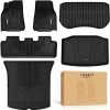 Amazon : $135.99 ($199.99) LASFIT Floor Mats for Tesla Model Y 5 Seat 2024 2023 2022 2021 2020, All Weather TPE Cargo Mats Custom Fit Floor Liners, Frunk Rear Trunk Mats Full Set