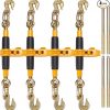 Amazon : $38.99 ($129.99)  VEVOR Ratchet Chain Binder, 5/16''-3/8'' Heavy Duty Load Binders, with G80 Hooks 7,100 lbs Secure Load Limit, Labor-saving Anti-skid Handle, Tie Down Hauling Chain Binders for Flatbed Truck Trailer, 4 P