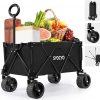 Amazon : $64.99 ($139.99) Collapsible Folding Wagon Cart, Heavy Duty Wagon Foldable with 330lbs Weight Capacity, Utility Garden Cart, Beach Wagon with All-Terrain Wheels for Camping, Sports, Shopping, Black