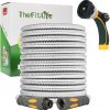 Amazon : $23.99 ($39.98) TheFitLife Flexible Metal Garden Hose - 25 FT Lightweight Stainless Steel Water Hose with Solid Fittings and Sprayer Nozzle - Leak Proof, Kink Free, Anti-rust, Large Diameter, Durable and Easy Storage