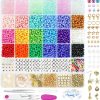 Amazon : $4.99 ($9.99)  Gionlion 4200 Pcs 4mm Glass Seed Beads for Jewelry Making,24 Colors Seed Beads Friendship Preppy Bracelet Making Kit with Letter Beads Charms Kit and Elastic Strings