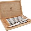 Amazon : $36.99 ($180.00)  ZWILLING Razor-Sharp Steak Knives set of 8, German Engineered Informed by 290+ Years of Mastery, Silver