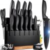 Amazon : $34.99 ($74.99)  Home Hero Kitchen Knife Set with Sharpener - High Carbon Stainless Steel Knife Block Set with Ergonomic Handles (20 Pcs - Black)